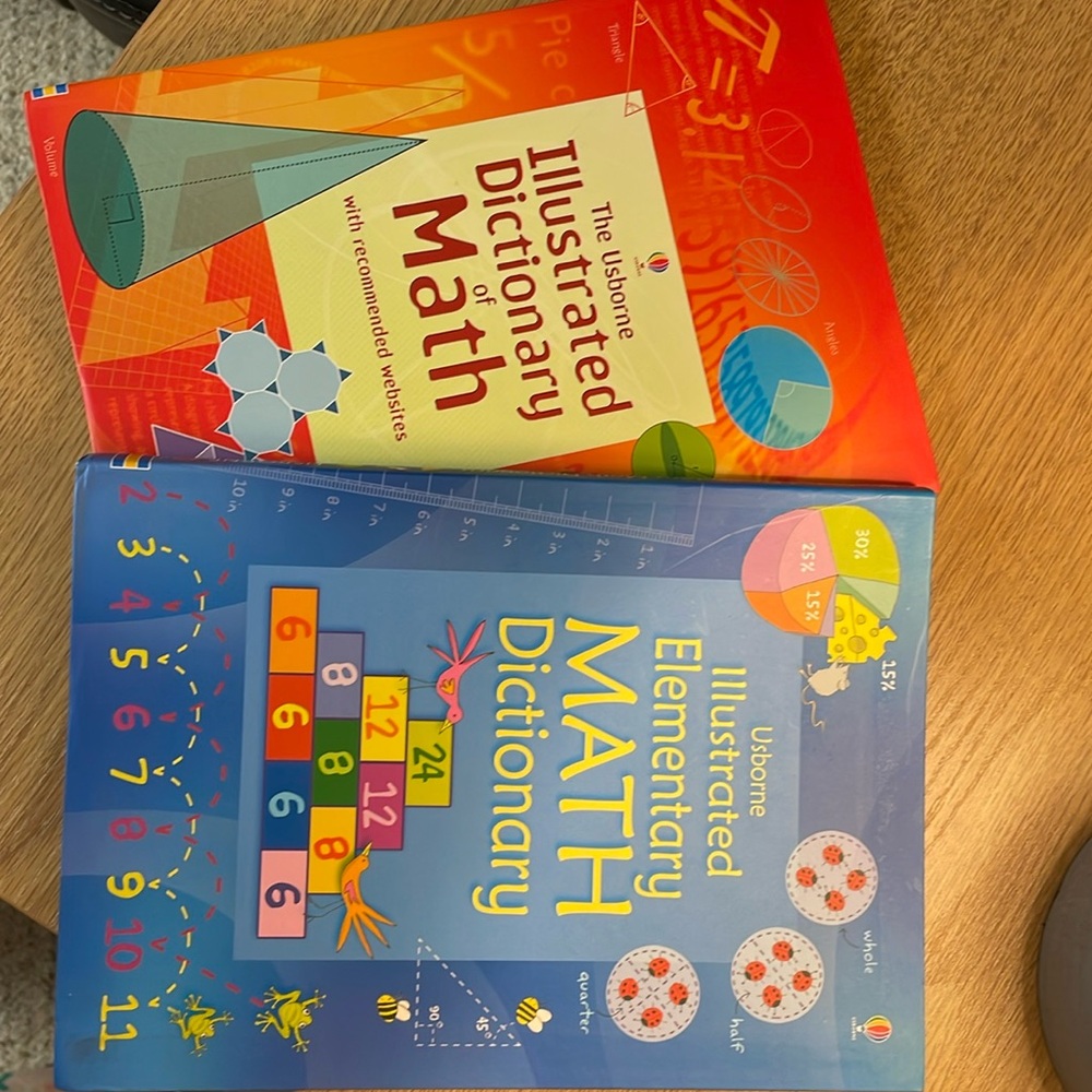 2 Usborne Illustrated Dictionary of Math books - like new